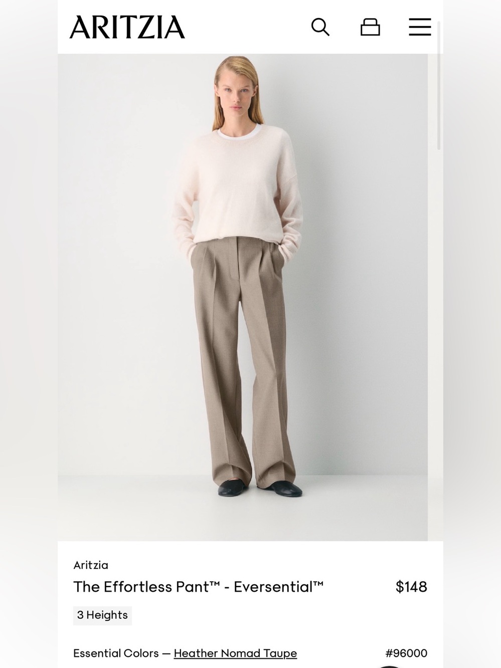 NWT Aritzia Effortless Pant